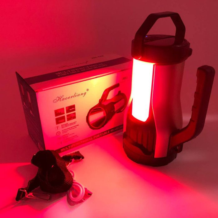 Ліхтар кемпінговий переносний із сонячною панеллю T96-LED-COB(white+red) power bank, похідний ліхтар