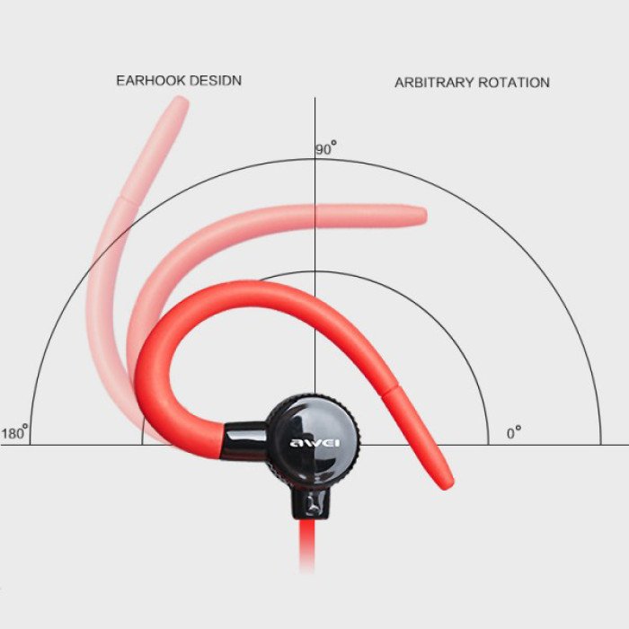 Бездротові навушники Bluetooth Awei A620BL з магнітами. Колір: червоний