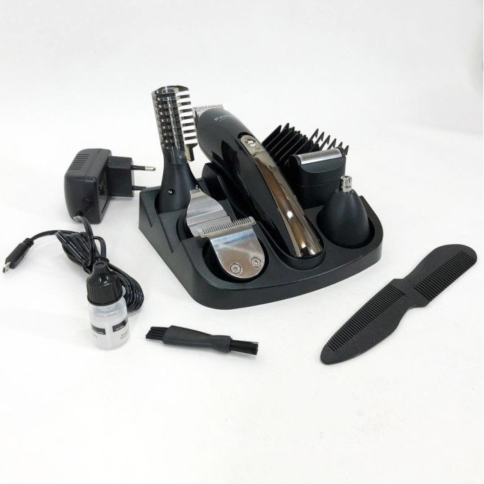 Тример чоловічий Kemei KM-600 універсальний 11 в 1 для стрижки волосся та гоління бороди та носа, бездротовий