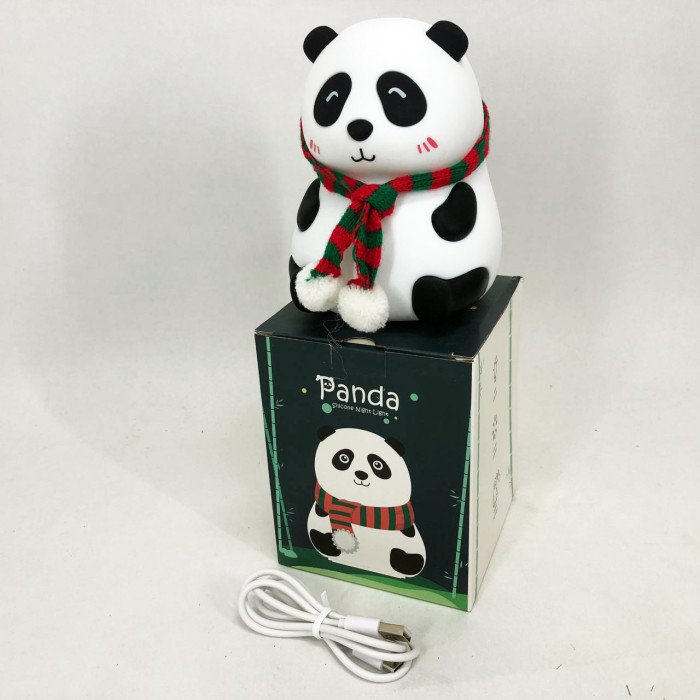 Дитячий силіконовий нічник світильник Панда 7 кольорів, Силіконовий нічник іграшка для дітей