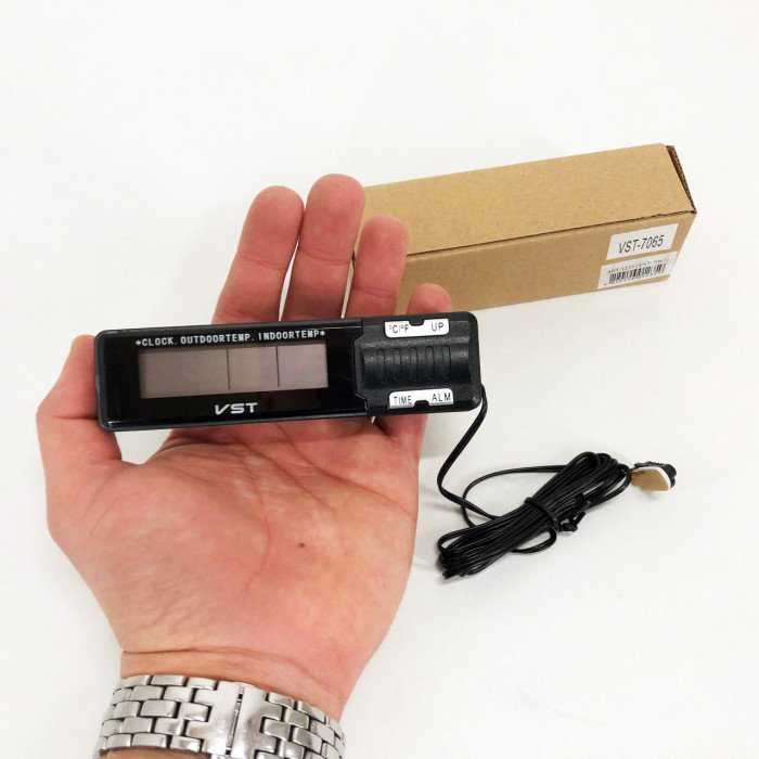 Годинник-термометр VST-7065 зовнішній і внутрішній датчик, Домашня метеостанція з гігрометром, Цифровий годинник