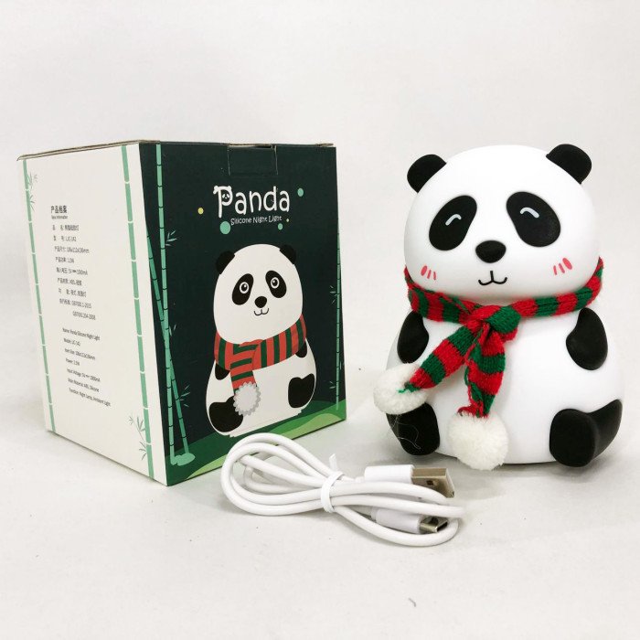 Дитячий силіконовий нічник світильник Панда 7 кольорів, Силіконовий нічник іграшка для дітей