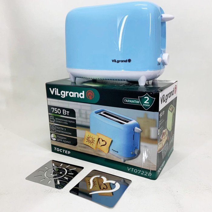 Тостер VILGRAND VT0722P. Колір: блакитний