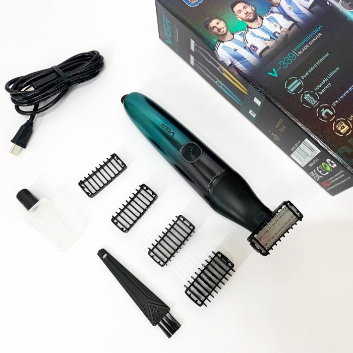 Бритва-триммер для стрижки бороди та вусів VGR V-339 GREEN
