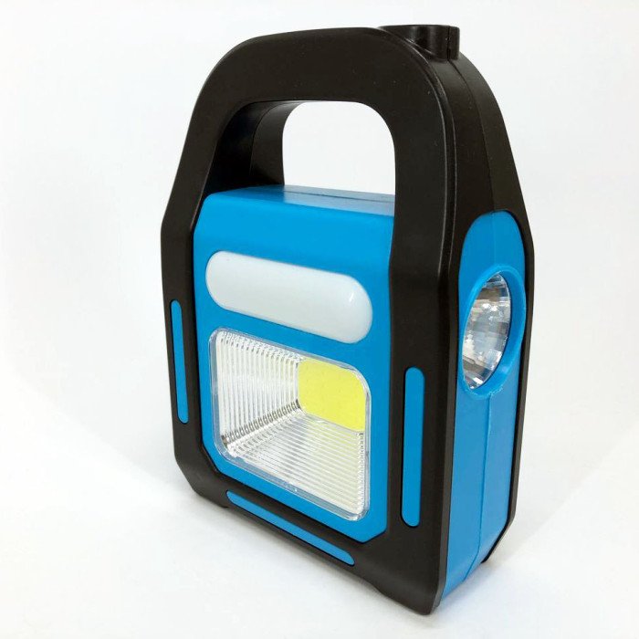 Ліхтар світлодіодний акумуляторний на сонячній батареї HB-9707 B-2 ZB-40, ліхтар переносний. Колір: синій