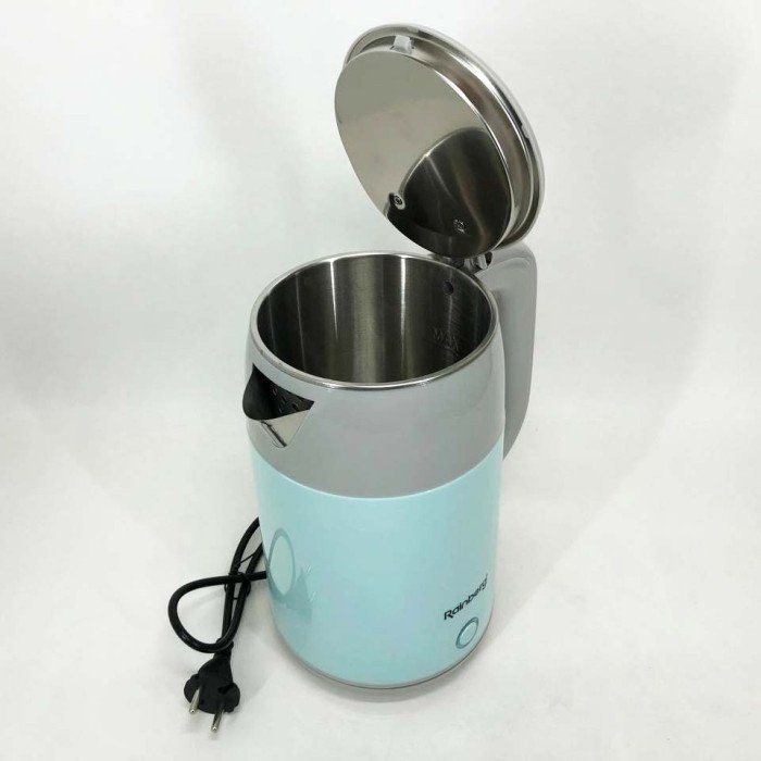 Електрочайник дисковий Rainberg RB-2244 2000 Вт 2л, стильний електричний чайник. Колір: блакитний