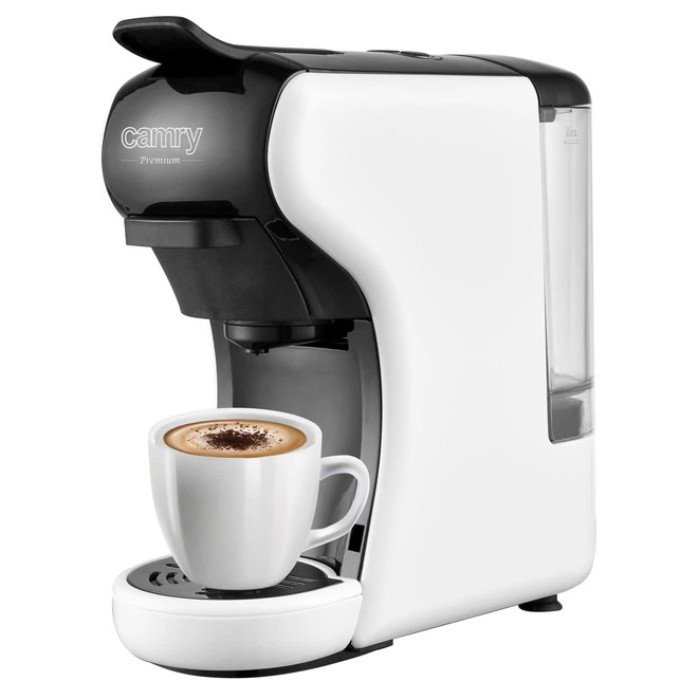 Капсульна кавомашина Camry CR 4414 3000Вт рожкова для меленої кави та 5 адаптерів для капсул White