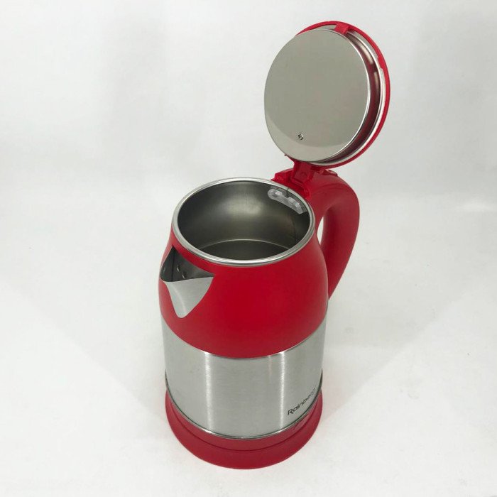 Електрочайник Rainberg RB-808 2 л нержавіюча сталь, стильний електричний чайник. Колір: червоний