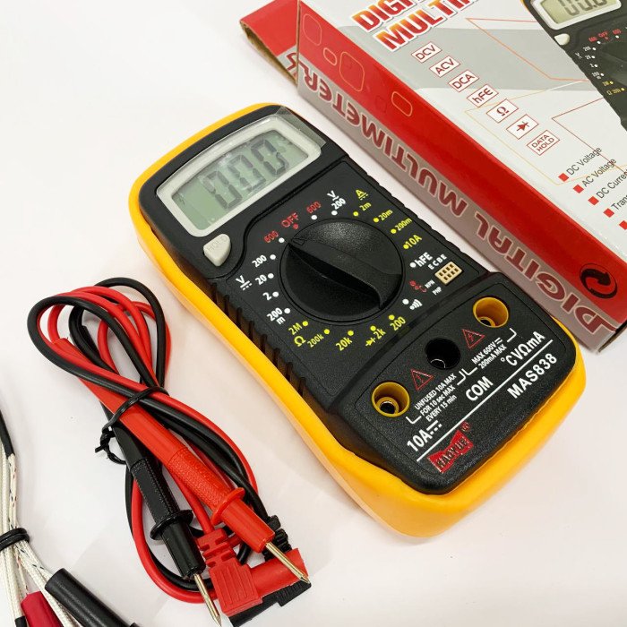 Мультиметр HAOYUE MAS838 з функцією вимірювання температури, перевірка транзисторів, звукове продзвонювання