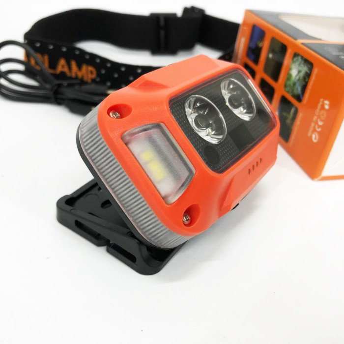 Ліхтар налобний WH-0218-XPG(white+yellow)+SMD(red), Налобний ліхтар для туризму риболовлі та полювання