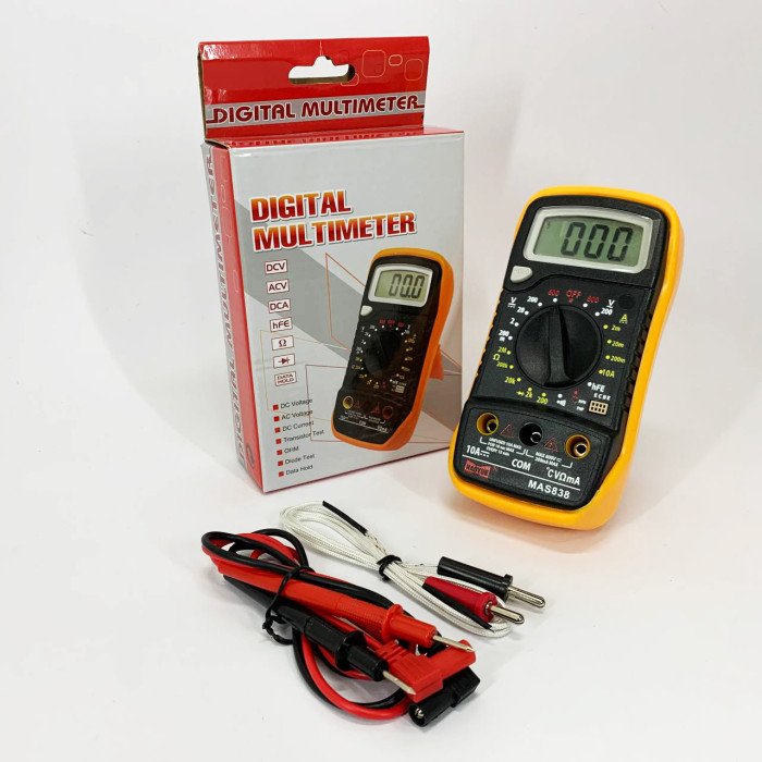Мультиметр HAOYUE MAS838 з функцією вимірювання температури, перевірка транзисторів, звукове продзвонювання