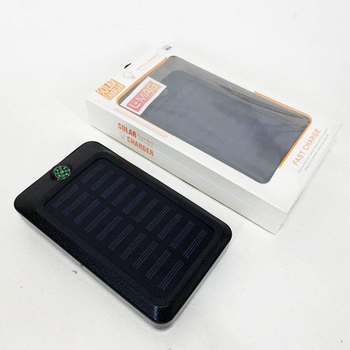 УМБ Power Bank Solar 18000 mAh мобільне зарядне з сонячною панеллю та лампою, Power Bank Charger Black