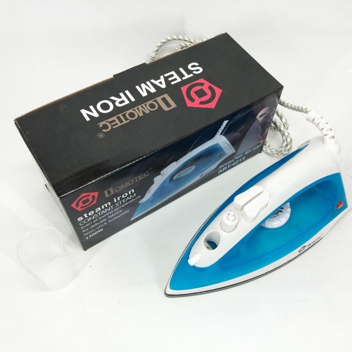 Парова праска з тефлоновим покриттям DOMOTEC MS-2208 1200 Вт, Праски з парою. Колір: блакитний