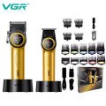 Набір VGR 2 в 1 V-001 V-977 GOLD, акумуляторна машинка для стрижки та триммер. Колір: золотий