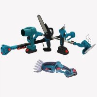 Акумуляторний універсальний садовий набір 6 в 1 Секатор Міні-пила Триммер Повітродувка Подовжувач Кущоріз