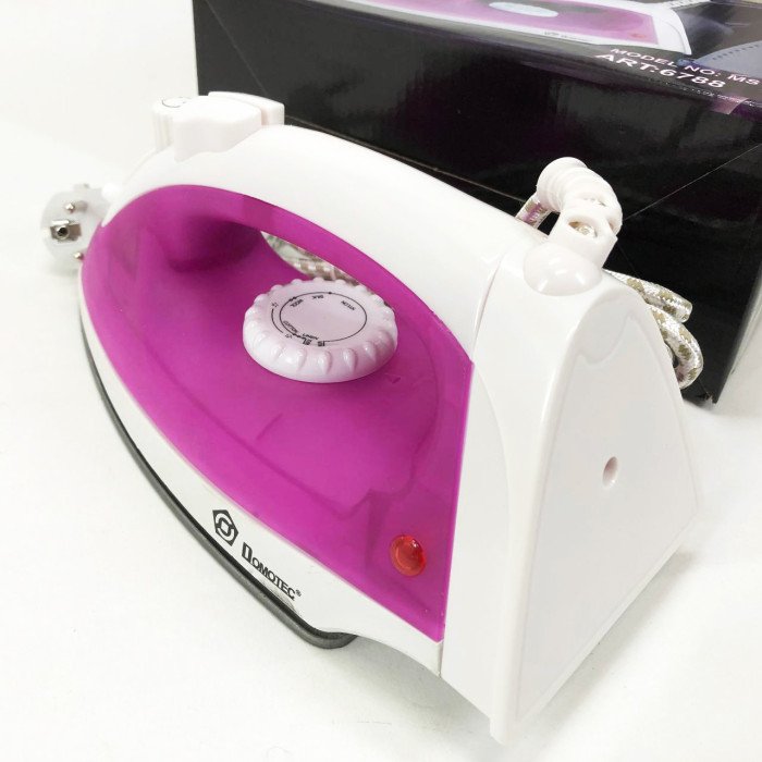 Парова праска з тефлоновим покриттям DOMOTEC MS-2208 1200 Вт, праска для одягу від мережі. Колір: фіолетовий