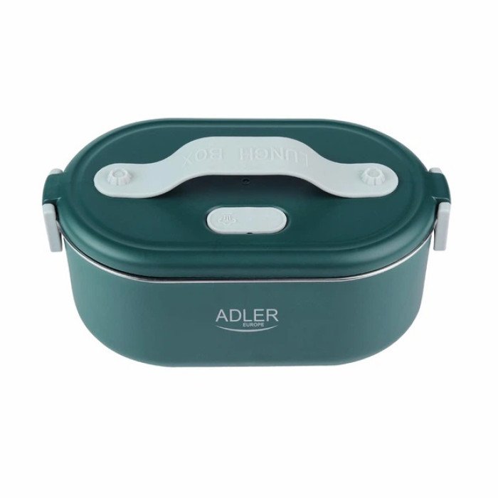 Ланч бокс з підігрівом електричний Adler AD 4505 Green 55 Вт металевий для їжі з кришкою 0,8 л 220В