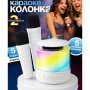 Портативна Bluetooth колонка K19 з підсвічуванням LED та двома мікрофонами для караоке White
