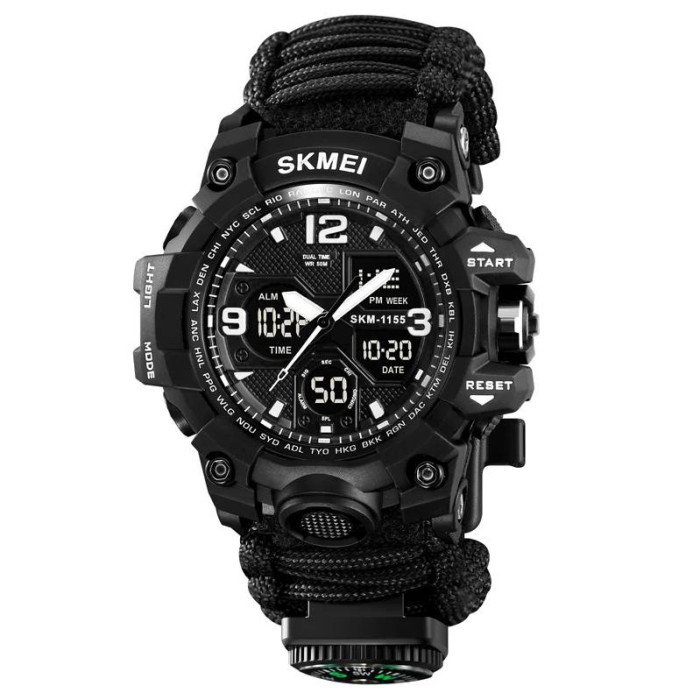 Годинник наручний чоловічий SKMEI 1155BKBK PARACORD