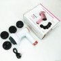 Масажер антицелюлітний для тіла рук та ніг 4 насадки 6 швидкостей Deep Rolling Massager. Колір: білий