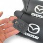 Набір шкіряних подушок Mazda з вишивкою логотипу + подарунок – шкіряний брелок