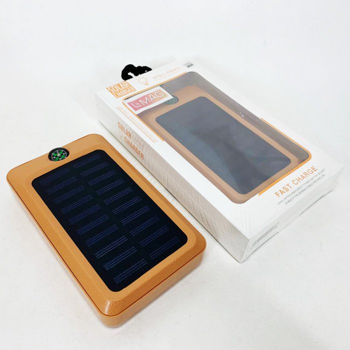 УМБ Power Bank Solar 18000 mAh мобільне зарядне з сонячною панеллю та лампою, Power Bank Charger Orange