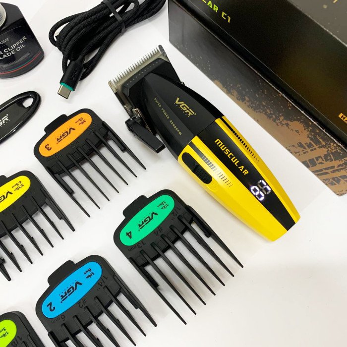 Професійна стрижкова машинка VGR V-285 акумуляторна з насадками