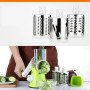 Овочерізка мультислайсер Tabletop Drum Grater Kitchen Master Терка для овочів та фруктів 3 насадки. Колір: зелений