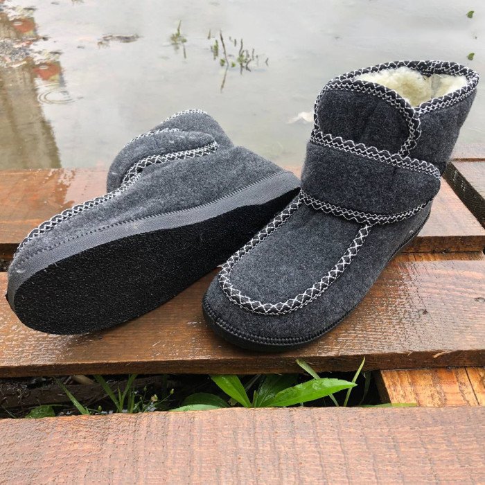 Черевики жіночі хутряні утеплені з застібкою 37 розмір, Бабусі жіночі домашні, Тапочки з хутром