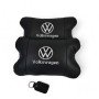 Набір подушок 2шт в авто Volkswagen з натуральної шкіри, на підголовник у машину, Автомобільна  подушка