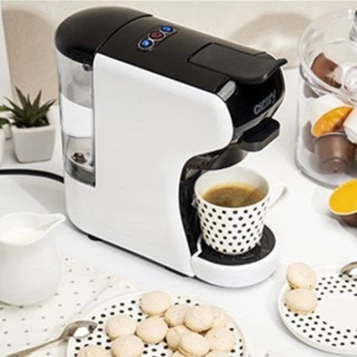 Капсульна кавомашина Camry CR 4414 3000Вт рожкова для меленої кави та 5 адаптерів для капсул White