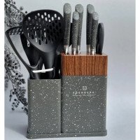 Набір кухонних ножів Edenberg EB-11098 із 12 предметів на стійці Gray