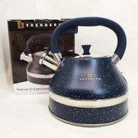 Чайник зі свистком Edenberg EB-8856 з мармуровим покриттям та турбо індукційним капсульним дном 3л Blue