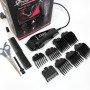 Машинка для стрижки провідна з насадками для волосся та бороди Gemei GM-1016 Pro + Ножиці та Гребінець