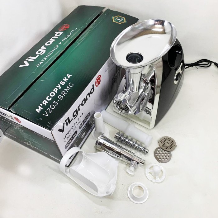 Електром'ясорубка ViLgrand V203-BRMG. Колір: чорний