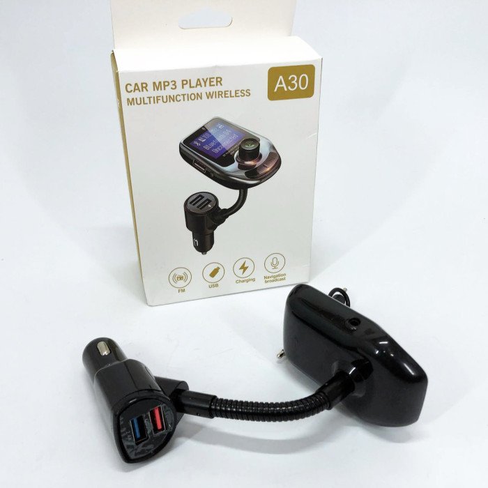 Автомобільний FM трансмітер модулятор A30 Bluetooth, Фм трансмітер від прикурювача