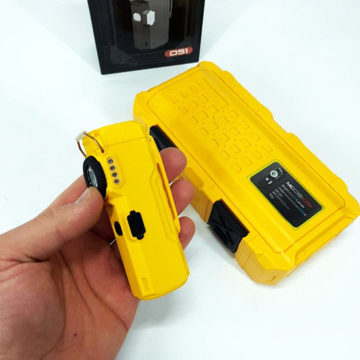 Ліхтарик-запальничка армійська MULTIFUNCTIONAL D51-COB електроімпульсна акумуляторна. Колір: жовтий