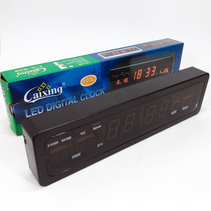 Електронний годинник Caixing СХ-808, Цифровий настільний годинник квадратний, LED Лід годинник настільний