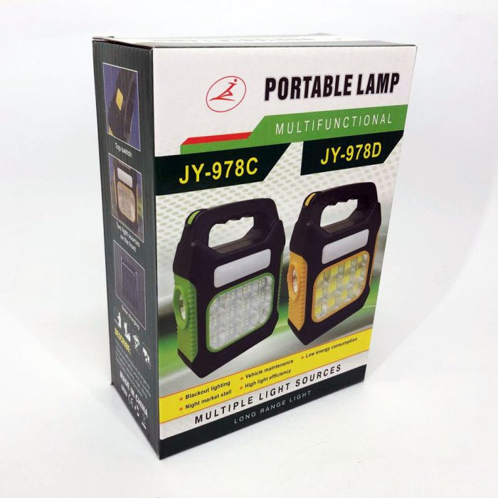Ліхтар переносний JY-978D-LED+12COB, power bank, ліхтар світлодіодний прожектор. Колір: зелений