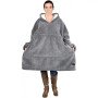 Толстовка плед з капюшоном і рукавами Huggle Hoodie оверсайз. Колір: сірий