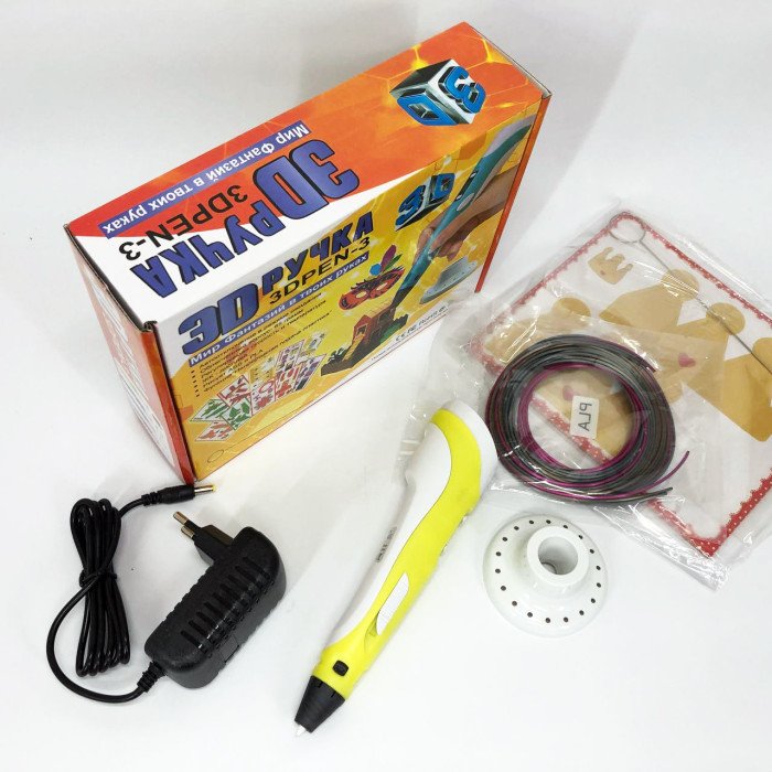 3D ручка Smart 3D Pen 2 c LCD дисплеєм, Дитяча електро ручка для фігурок із пластику. Колір: жовтий