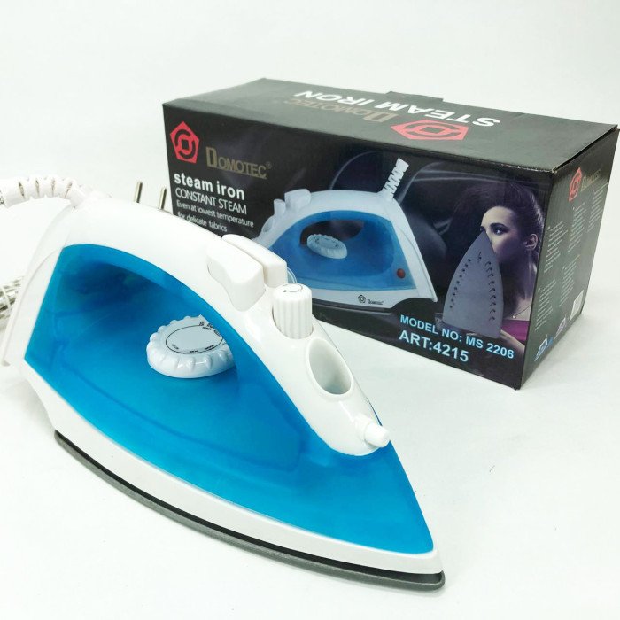 Парова праска з тефлоновим покриттям DOMOTEC MS-2208 1200 Вт, Праски з парою. Колір: блакитний