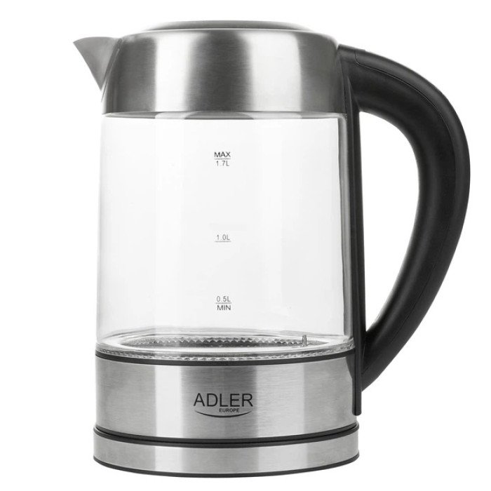 Електрочайник ADLER AD 1247 1.7Л 2200Вт скляний з регулятором температури підсвічуванням