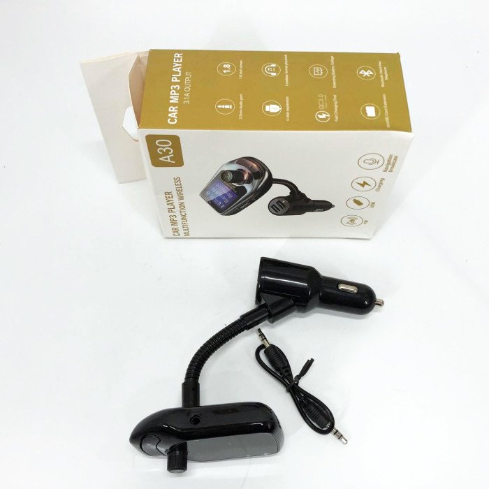 Автомобільний FM трансмітер модулятор A30 Bluetooth, Фм трансмітер від прикурювача