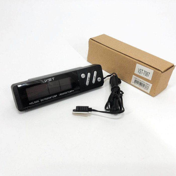 Годинник з внутрішнім і зовнішнім датчиком температури VST-7067, Годинник електронний з яскравими цифрами настільний.