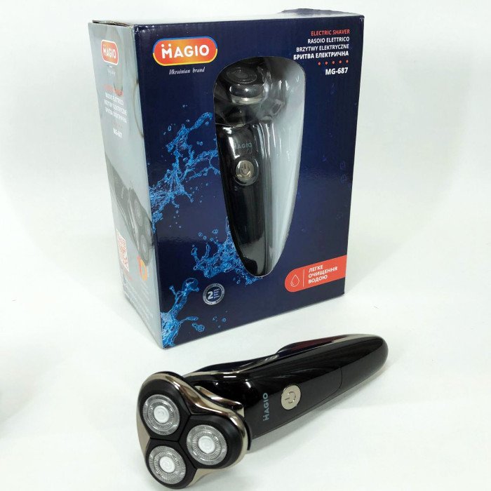 Електробритва 3 плав. голівки/ сухе/ вологе гоління/висувний триммер MAGIO MG-687