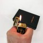 Запальничка газова Доброго вечора! Ми з України! (Подарунка, турбо полум'я) HL-393-1. Колір: золото