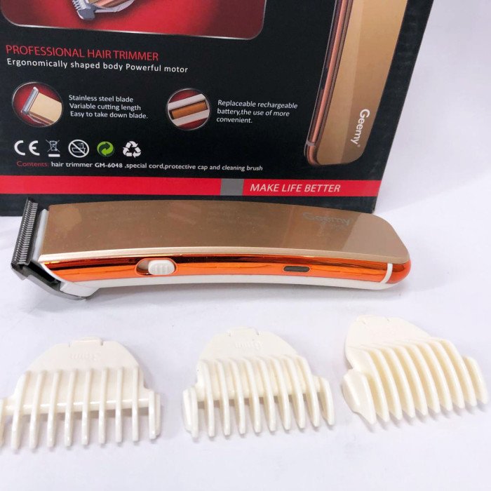 Машинка для стрижки GEMEI GM-6048, Машинка для стрижки домашня, електробритва для голови. Колір: золотий