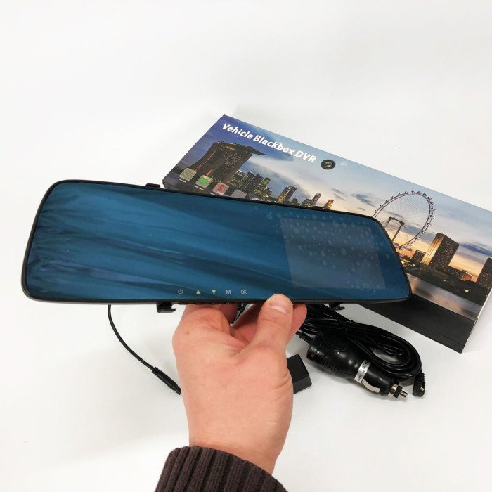 Автомобільний відеореєстратор-дзеркало L-9003 4,3" TOUCH SCREEN 2 камери 1080P Full HD