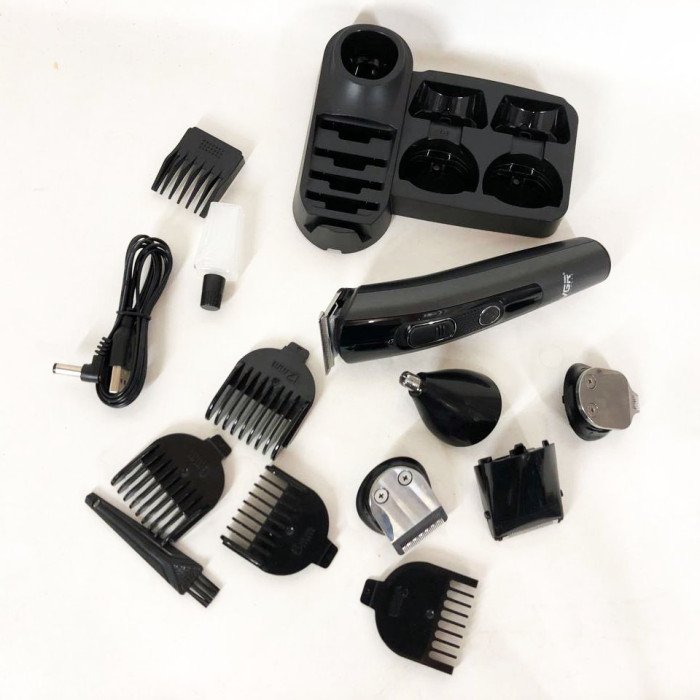 Професійна бездротова машинка для стрижки волосся VGR V-175 тример для бороди та вусів з насадками